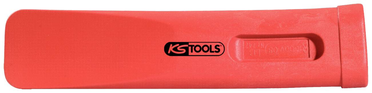 Ein oranger Kunststoffkeil mit dem Logo 'KS TOOLS', verwendet zum Anheben oder Positionieren von Materialien.