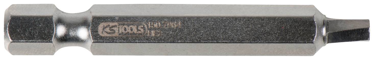 Ein flacher Schraubendreher-Bit aus Metall mit der Aufschrift 'KS Tools' auf der Seite, geeignet für Schlitzschrauben.
