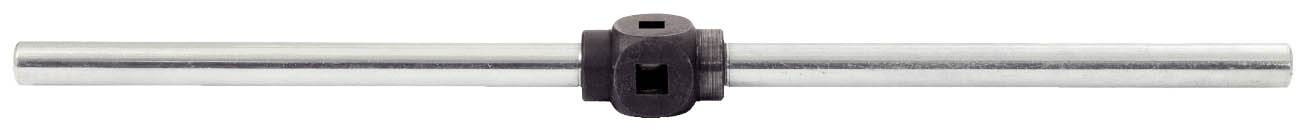 Metallstab mit schwarzer Halterung in der Mitte.