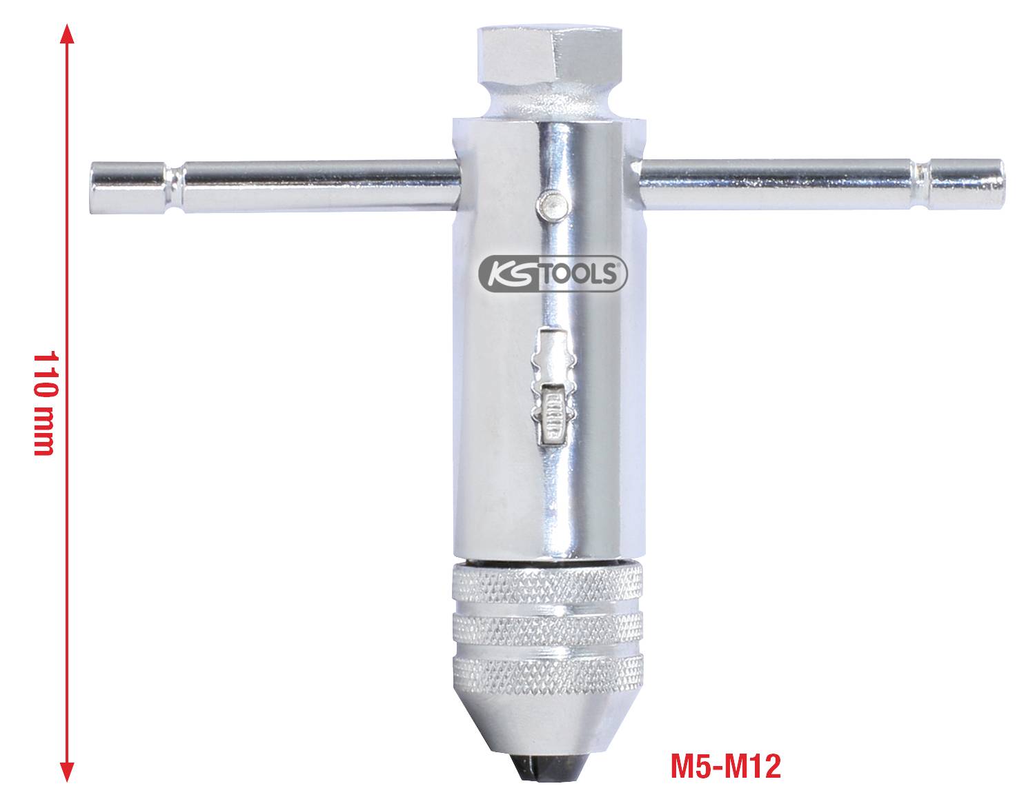 Drehmoment-Schraubendreher mit T-Griff aus Metall, Länge 110 mm, geeignet für M5-M12 Gewindegrößen.