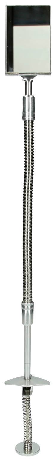 Duschkopf mit rechteckiger Form, verchromt, mit flexiblem Schlauch.