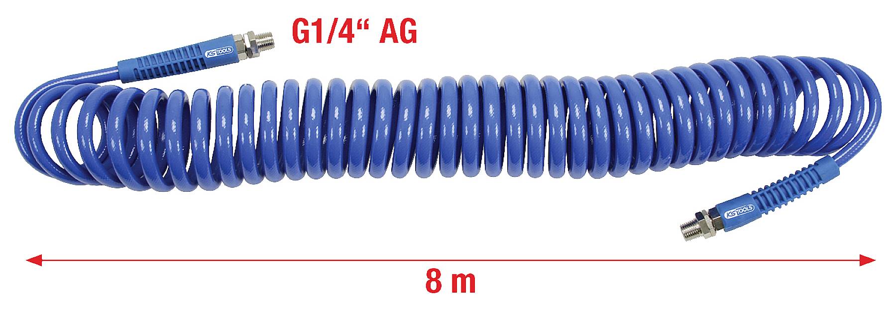Blauer Spiralschlauch mit G1/4
