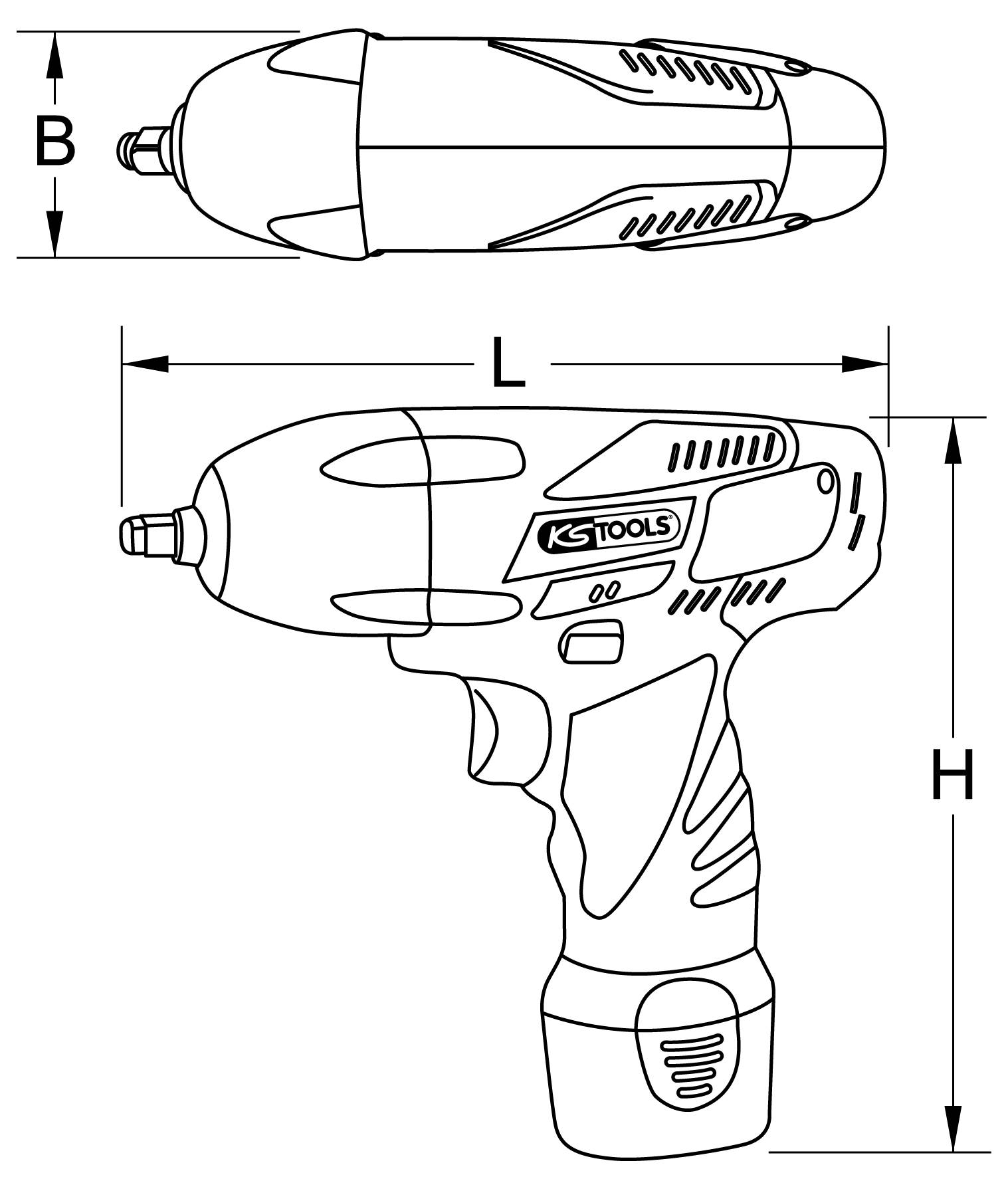 KS Tools 515.3516 5153516 Akku-Schlagschrauber 117 Nm 10.8V Anzahl mitgelieferte Akkus 2 2.0Ah Li-Ion