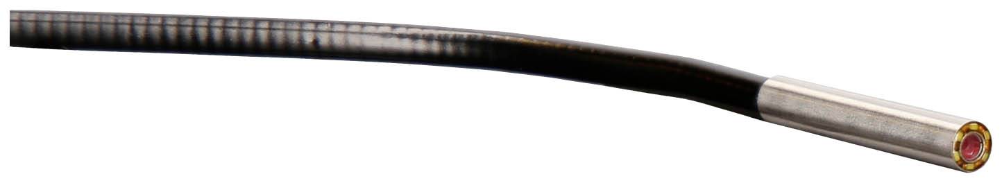 Ein dünnes, langes Kabel mit einer Metallspitze, die für technische Anwendungen geeignet ist.