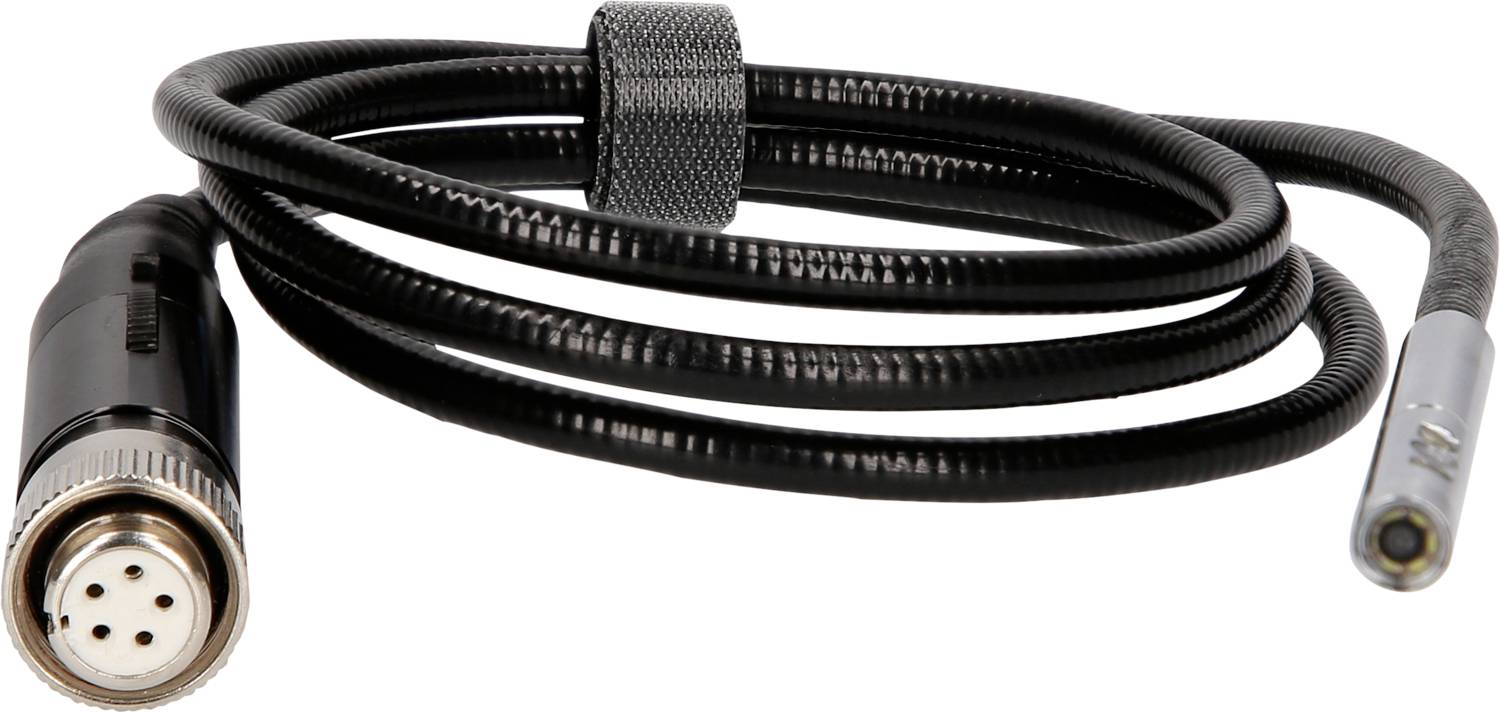 Ein schwarzes Mikrofonkabel mit einem 5-poligen Stecker und einem Clip.