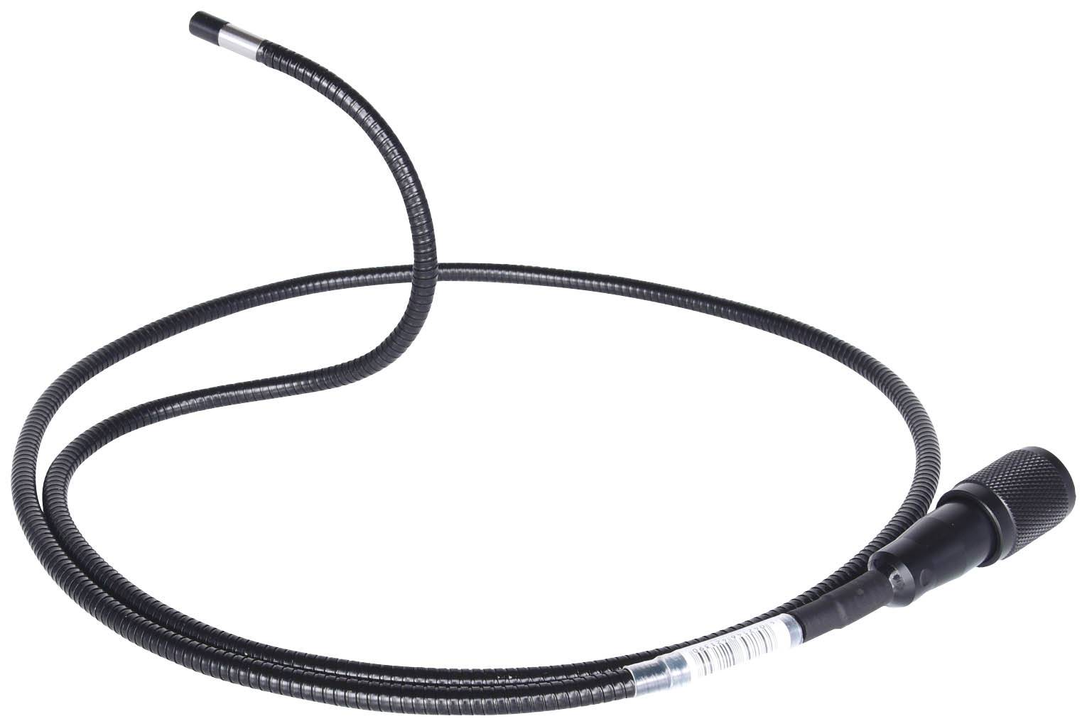 Ein schwarzes, flexibles Endoskop mit langem Kabel und Kamerakopf, geeignet für schwer zugängliche Inspektionsbereiche.