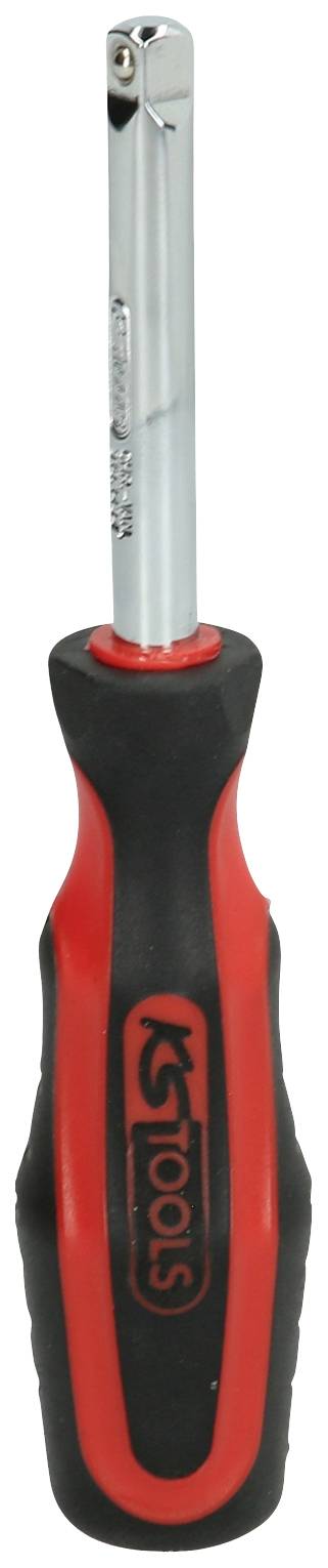 Schraubendreher mit rotem und schwarzem Griff und silberner Klinge, geeignet für verschiedene Schraubarbeiten.