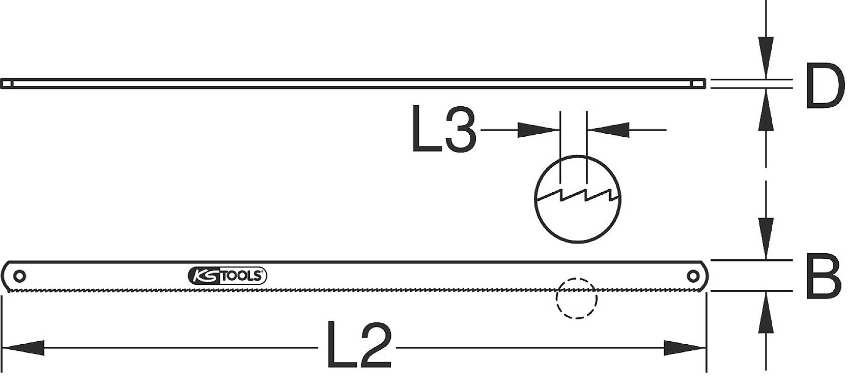 KS Tools BERYLLIUMplus Sägeblatt für Bügelsäge 300mm 9629034