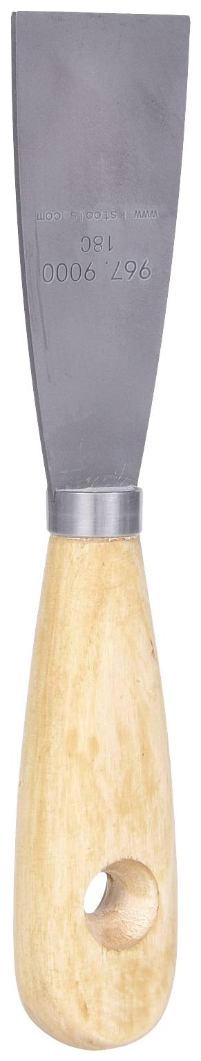 Spachtel mit hellem Holzgriff, geeignet für Malerarbeiten oder Entfernung von Tapeten und Farbresten.