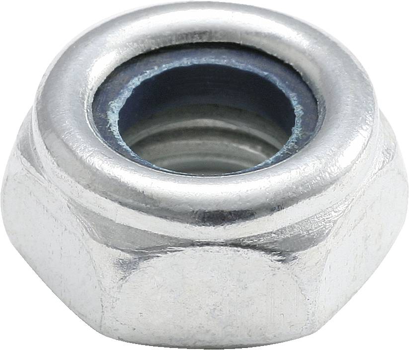 Sechskantmutter aus Metall mit Gewinde innen und runder Form oben. Wird oft für die Befestigung in mechanischen Zusammenhängen verwendet.