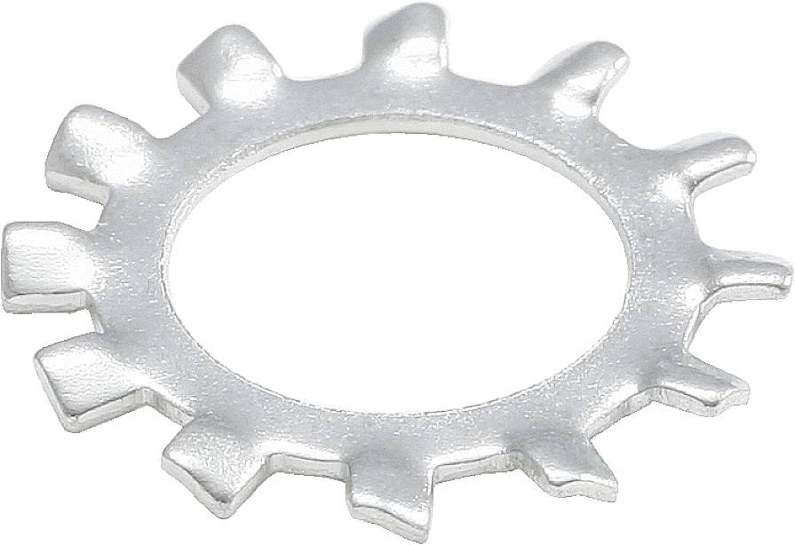 Ein silbernes Zahnrad mit elf Zähnen, aus glänzendem Metall, auf weißem Hintergrund.