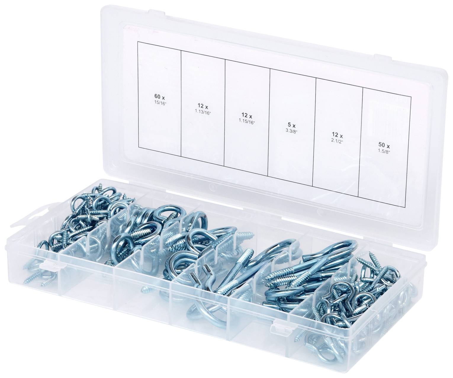 KS Tools 9700380 Sortiment Haken- und Ösenschrauben,151-tlg 1St.