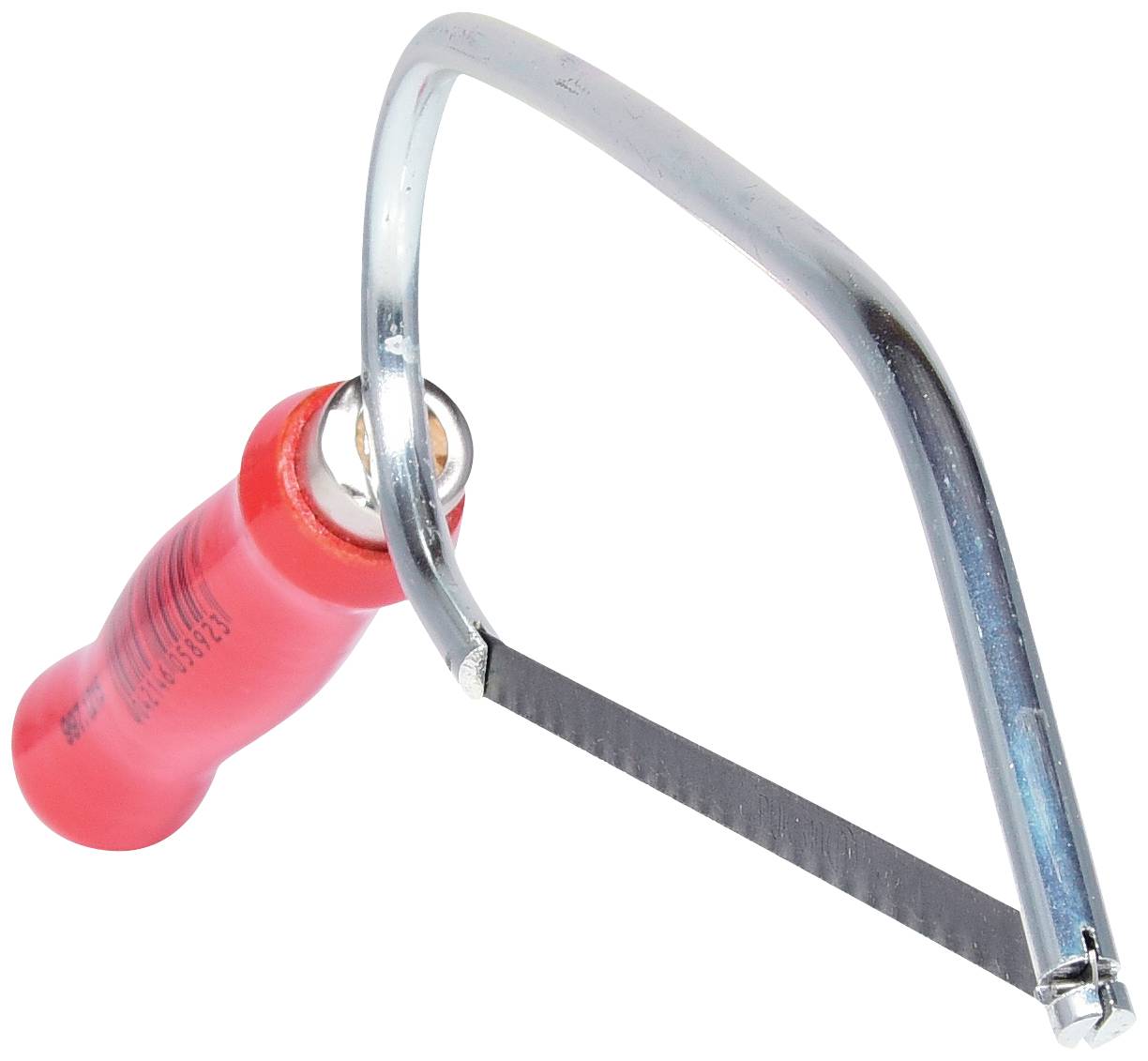 Metallsäge mit roten Griff, geeignet für präzises Schneiden.