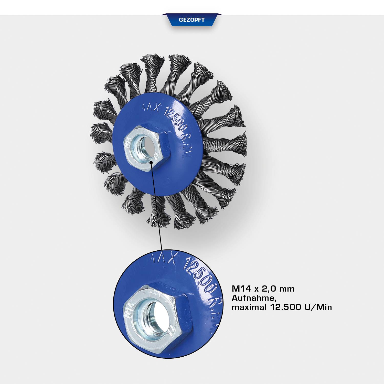 Brilliant Tools Kegelbürste, Ø 100mm mit M14 x 2,0mm Aufnahme BT103101 BT103101 1St.