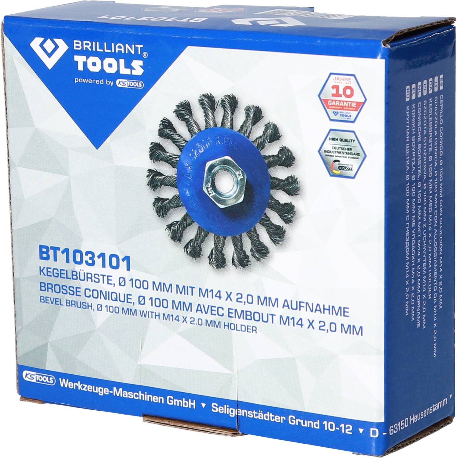 Brilliant Tools Kegelbürste, Ø 100 mm mit M14 x 2,0 mm Aufnahme BT103101 BT103101 1 St.
