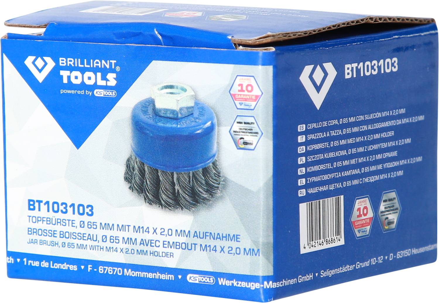 Brilliant Tools Topfbürste, Ø 65mm mit M14 x 2,0mm Aufnahme BT103103 BT103103 1St.