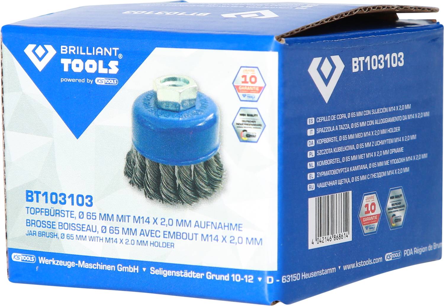 Brilliant Tools Topfbürste, Ø 65mm mit M14 x 2,0mm Aufnahme BT103103 BT103103 1St.