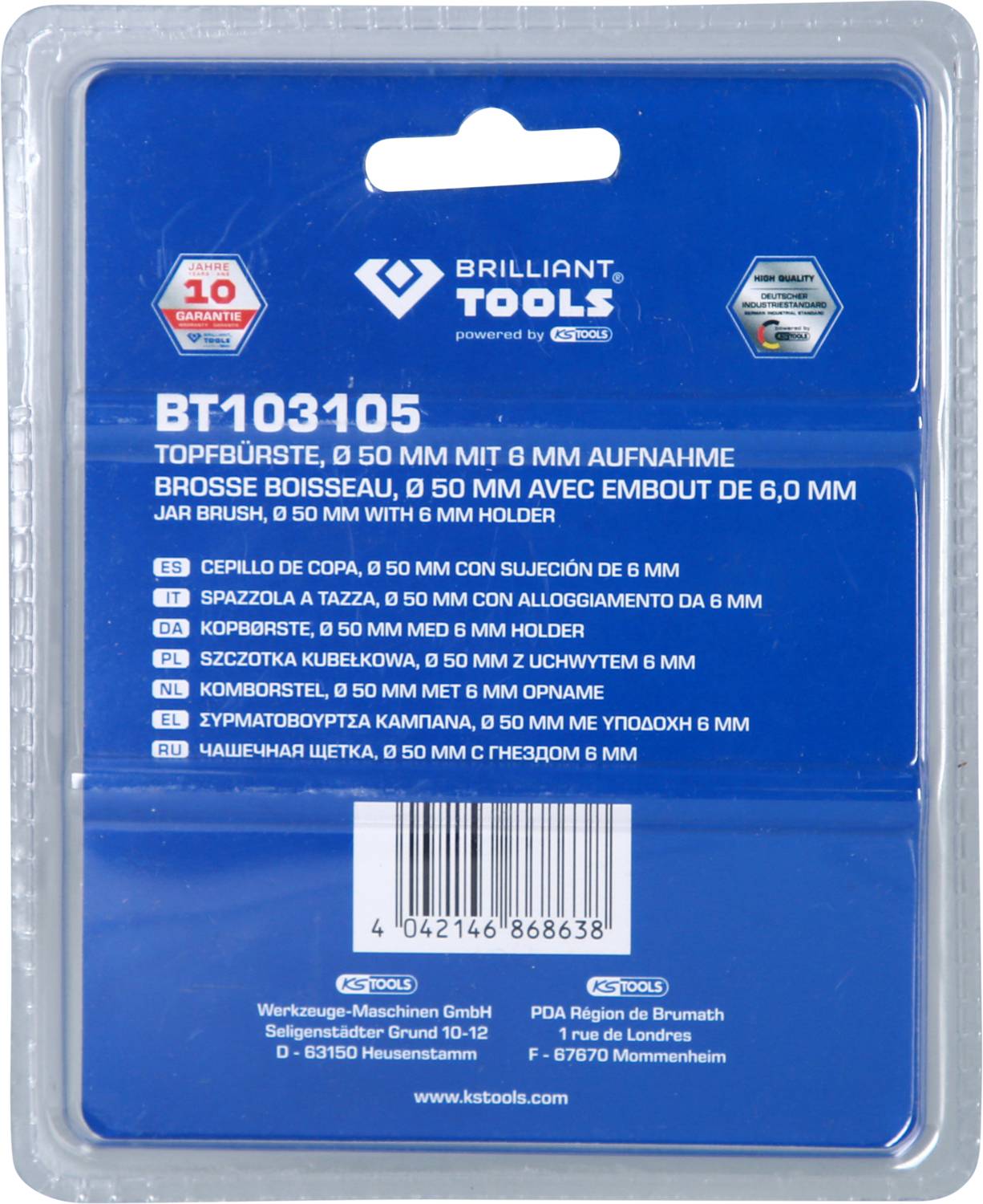 Brilliant Tools Topfbürste, Ø 50mm mit 6mm Aufnahme BT103105 BT103105 1St.