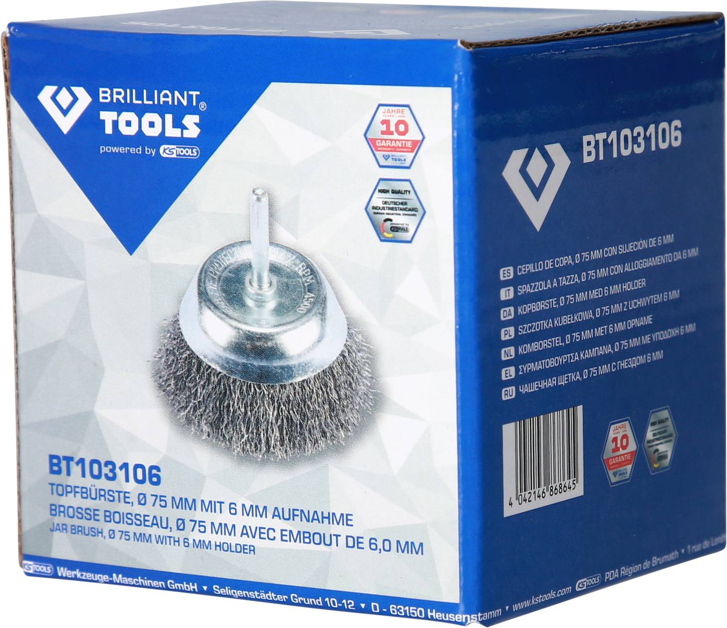 Brilliant Tools Topfbürste, Ø 75 mm mit 6 mm Aufnahme BT103106 BT103106 1 St.