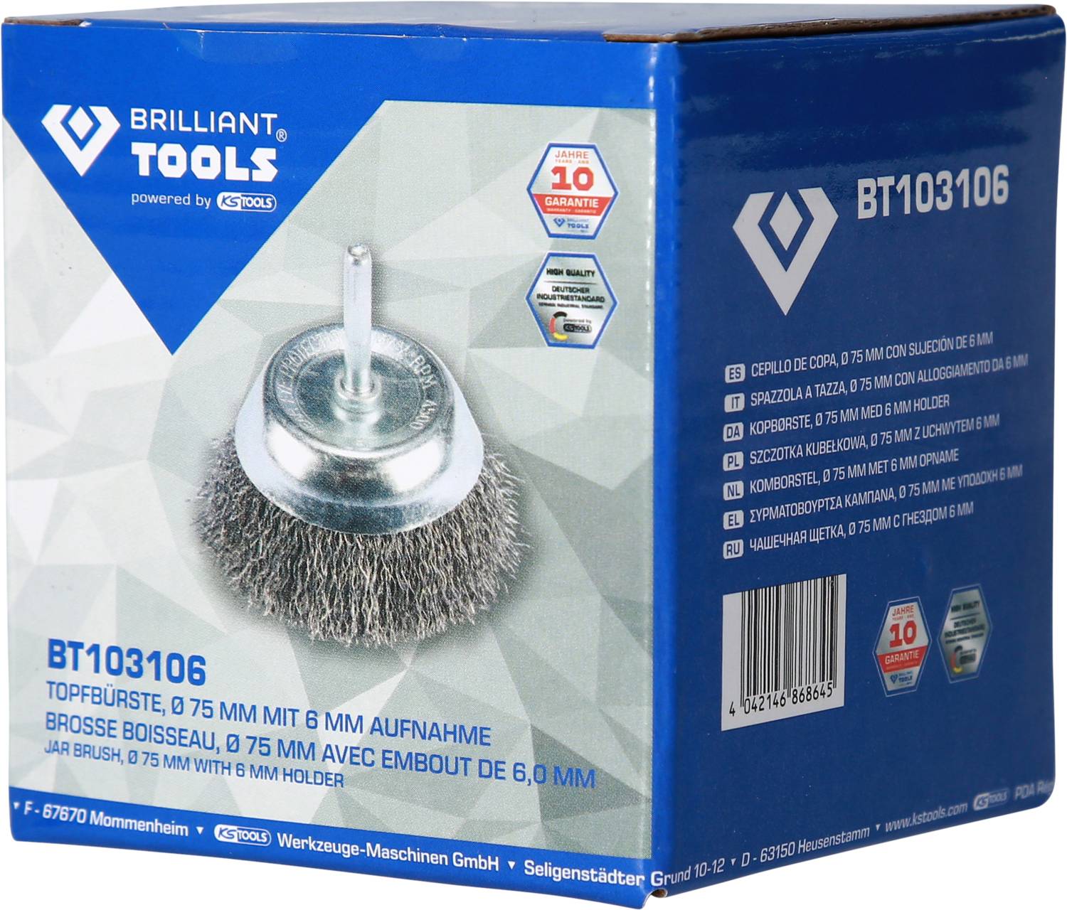 Brilliant Tools Topfbürste, Ø 75 mm mit 6 mm Aufnahme BT103106 BT103106 1 St.