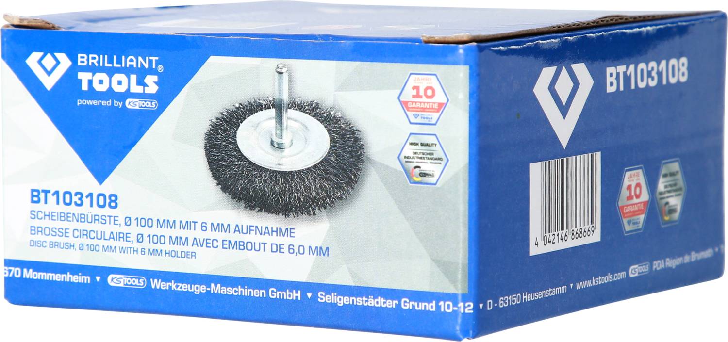 Brilliant Tools Scheibenbürste, Ø 100 mm mit 6 mm Aufnahme BT103108 BT103108 1 St.