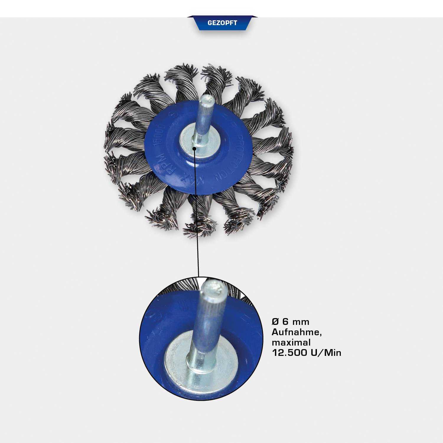 Brilliant Tools Scheibenbürste, gezopft, Ø 75 mm mit 6 mm Aufnahme BT103109 BT103109 1 St.