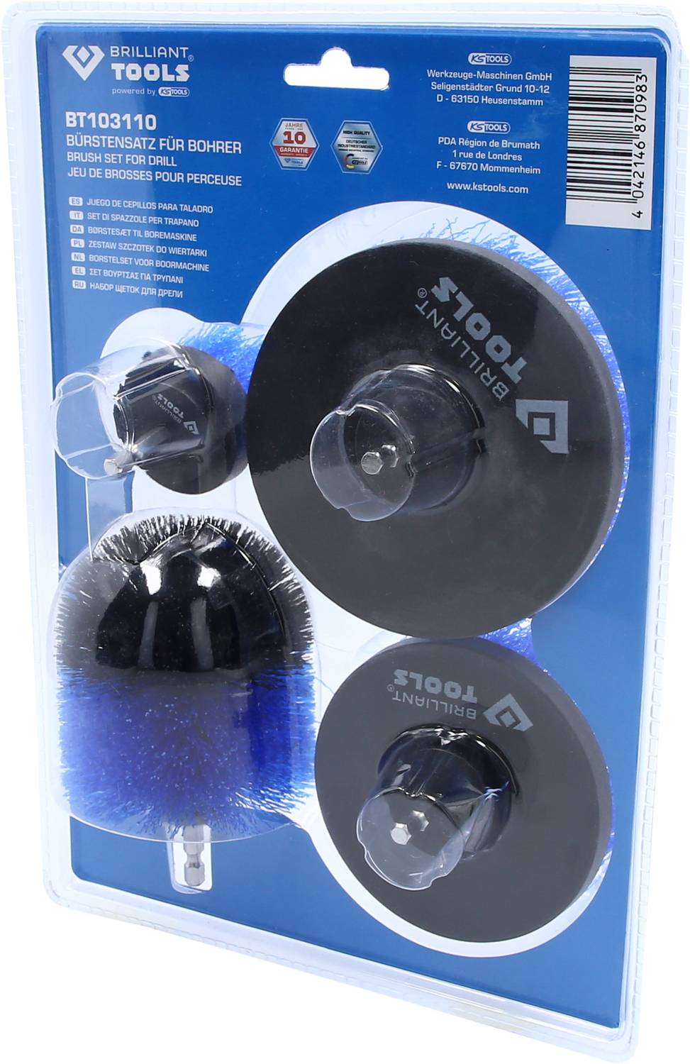 KS Tools BT103110 Bürstenaufsatz-Satz für Bohrmaschinen, 4-tlg 1St.