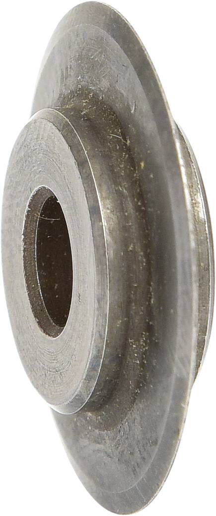 Metallscheibe mit zentraler Öffnung und abgerundeten Kanten, seitlich fotografiert.