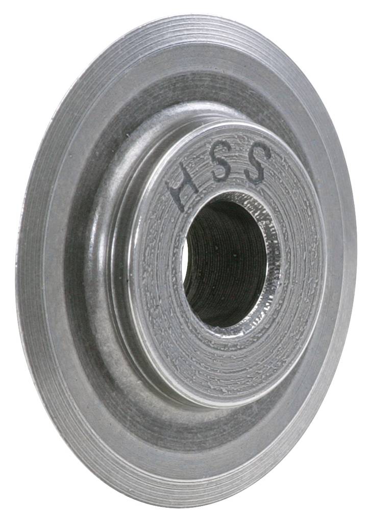 Metallscheibe mit Loch in der Mitte und Aufschrift 'HSS'. Used in machining processes.