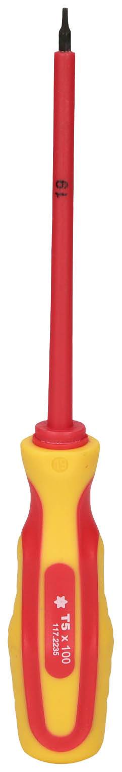 Schraubendreher mit rotem und gelbem Griff.