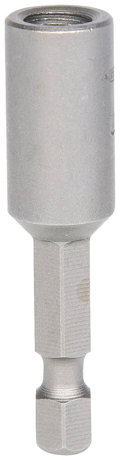 Metallischer Magnet-Bithalter für Bohrer, zylindrische Form, graue Farbe, geeignet für Werkzeuge mit Sechskantaufnahme.