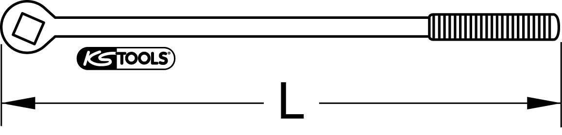 Langer Hebelarm mit ergonomischem Griff von KS Tools, geeignet für erhöhte Hebelkraft bei der Arbeit mit Schraubenschlüsseln.