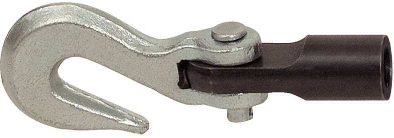 Metallhaken mit einem befestigten zylindrischen Stück; häufig für Hebe- oder Befestigungszwecke verwendet.