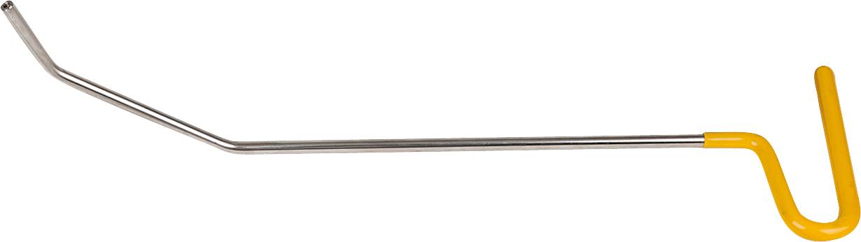 Ein langer Metallstab mit zwei gelben Plastikgriffen an den Enden. Der Stab ist gebogen und dient als Hebelwerkzeug.