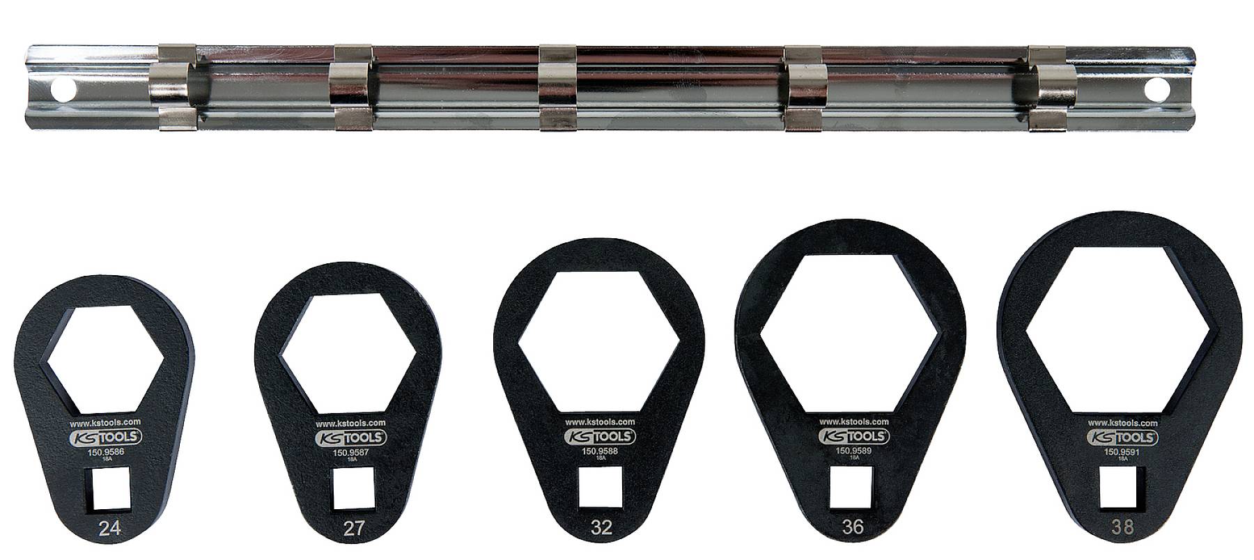 KS Tools 1509585 3/8“ Einsteck-Ringschlüssel-Satz, extra flach, 5-tlg