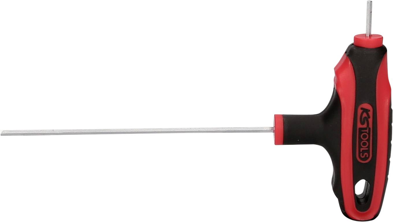 T-förmiger Schraubenschlüssel mit rotem und schwarzem Griff, markiert mit 'KS Tools'.