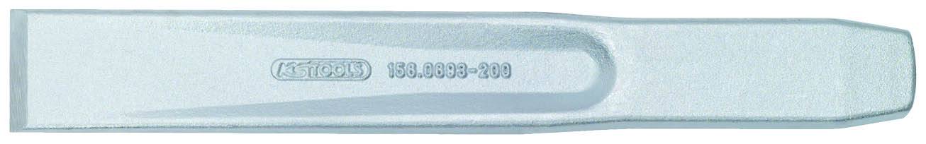 Ein silbernes Meißelbeil mit einer eingravierten Nummer, verwendet für Bauarbeiten oder Ersatzteilbestimmung.