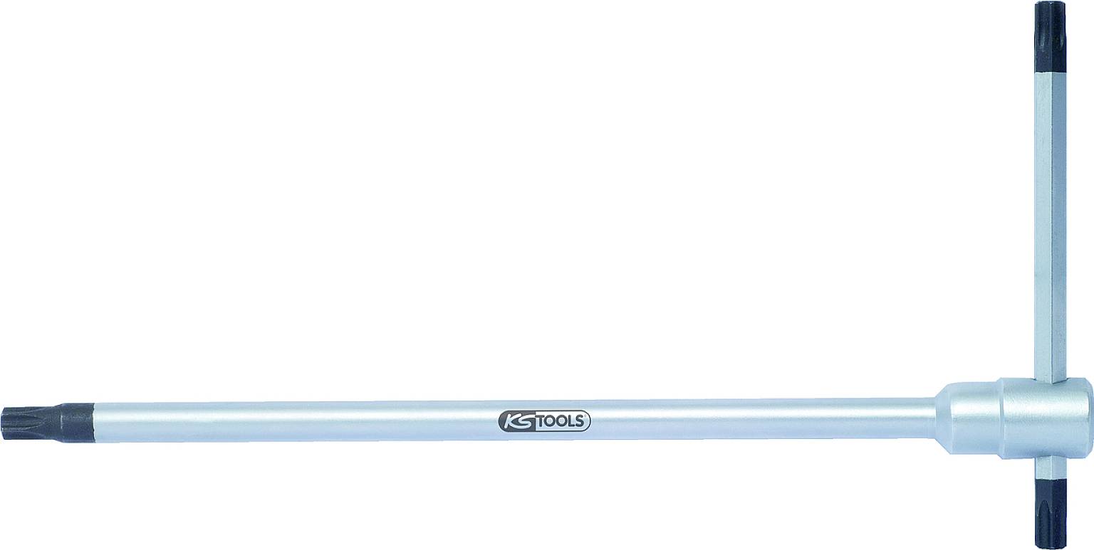 T-Griff-TX-Steckschlüssel mit seitlichem Griff, silberfarben, von KS Tools. Werkzeug für Torx-Schrauben.