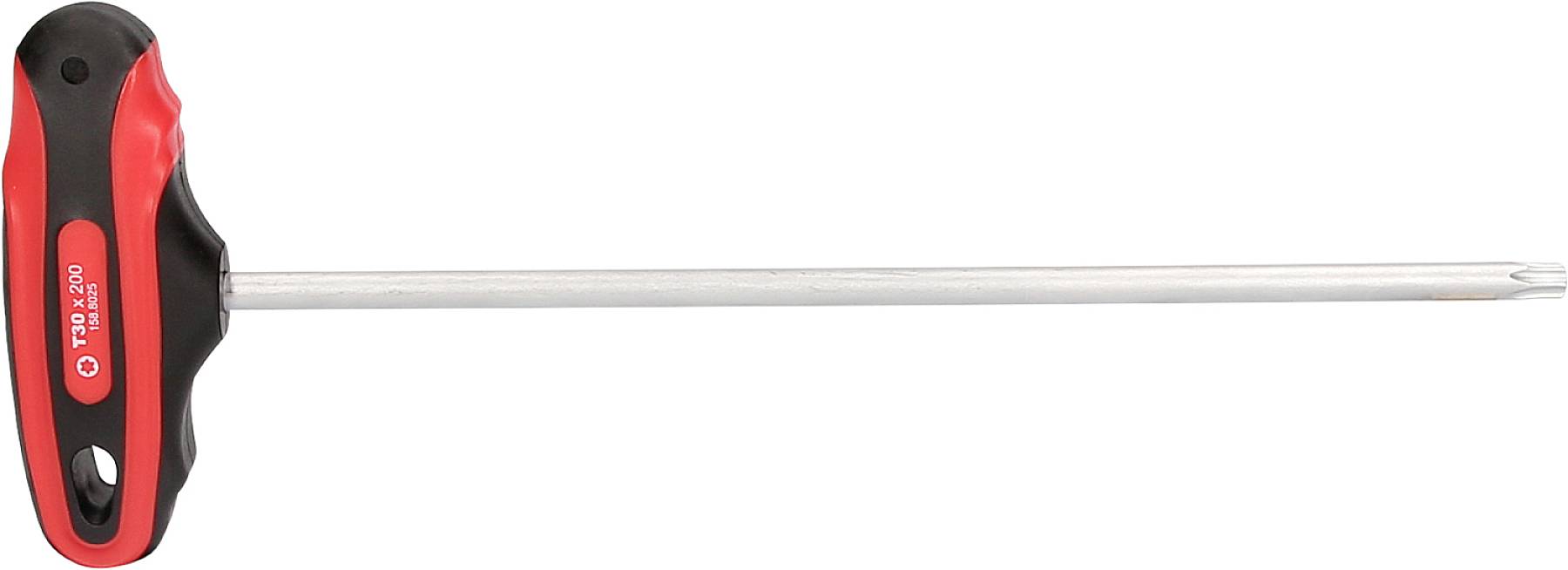 Ein T-Griff-Schraubendreher mit langem Schaft und ergonomischem Griff, der für besseren Halt und Hebelwirkung sorgt.