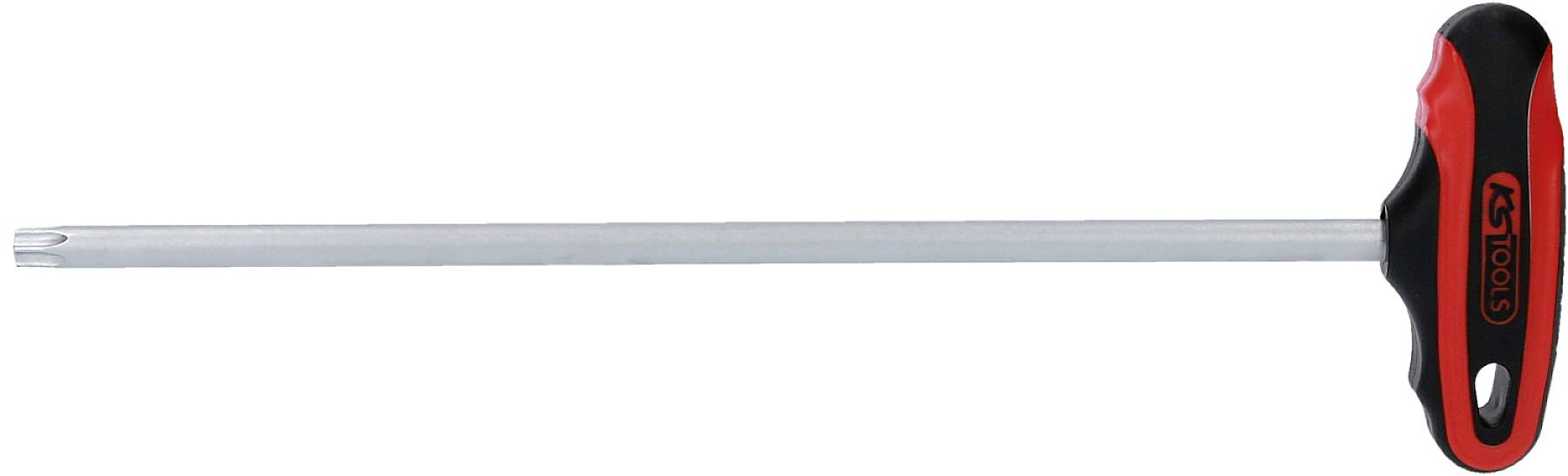 Torx-Schraubendreher mit T-Griff, lange Klinge, geeignet für schwer zugängliche Schraubenbereiche.