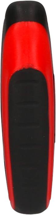 Roter und schwarzer Schraubendrehergriff, rutschfestes Design.