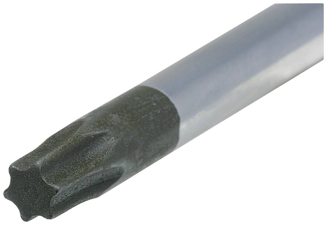 Ein Torx-Schraubendreher mit sternförmiger Spitze, geeignet zum Anziehen oder Lösen von Schrauben mit entsprechender Torx-Aufnahme.