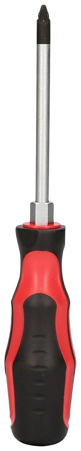 Schraubendreher mit schwarzem und rotem Griff.