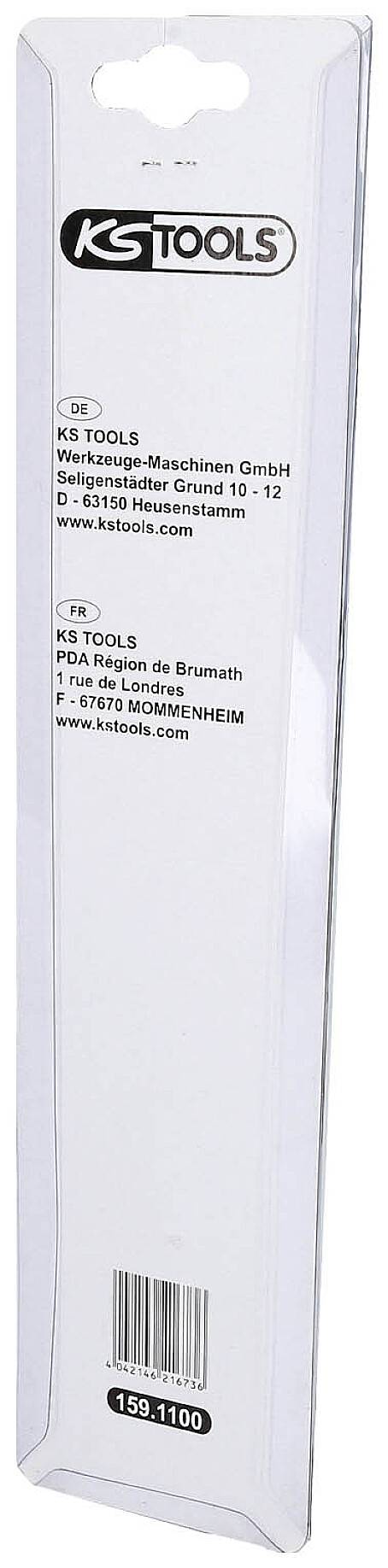 Verpackung eines Werkzeugsets von 'KS Tools', mit Firmenlogo und Kontaktdetails.