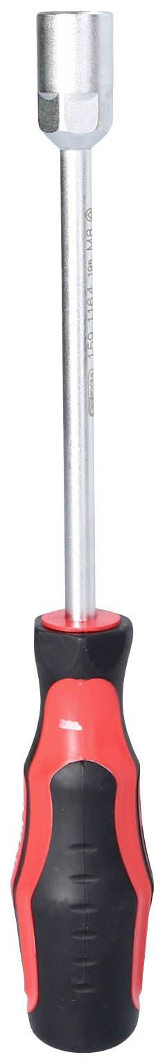 Ratschenschraubendreher mit ergonomischem Griff und Metallkopf. Geeignet zum Befestigen und Lösen von Schrauben in verschiedenen Anwendungen.