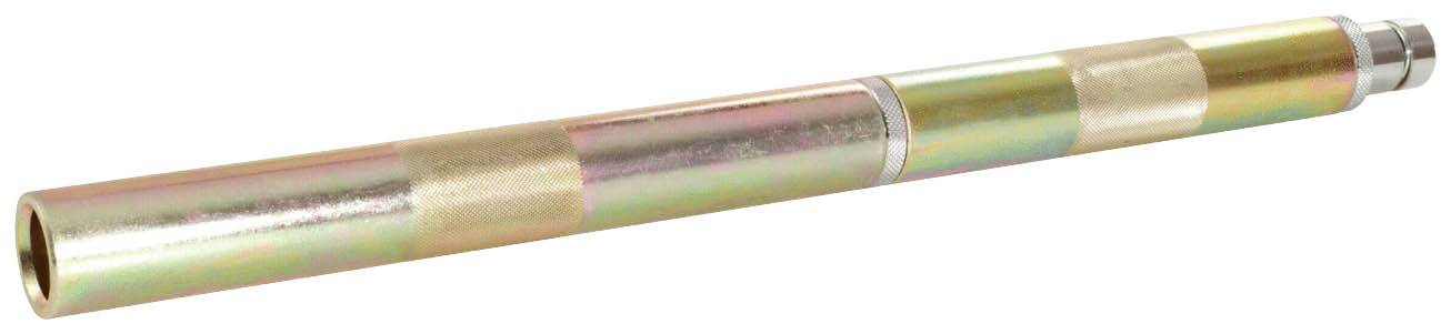 Metallrohr mit zylindrischer Form und glänzender, mehrfarbiger Oberfläche; kein spezifischer Kontext oder weitere Details erkennbar.