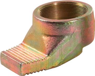 Metallisches Bauteil mit Gewinde und flacher Basis, oft für Befestigungen in mechanischen Anwendungen verwendet.