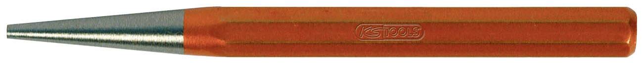 Ein spitzwinkliger, orangefarbener Markierstift mit silberner Spitze, hergestellt von der Firma 'Bahco'.