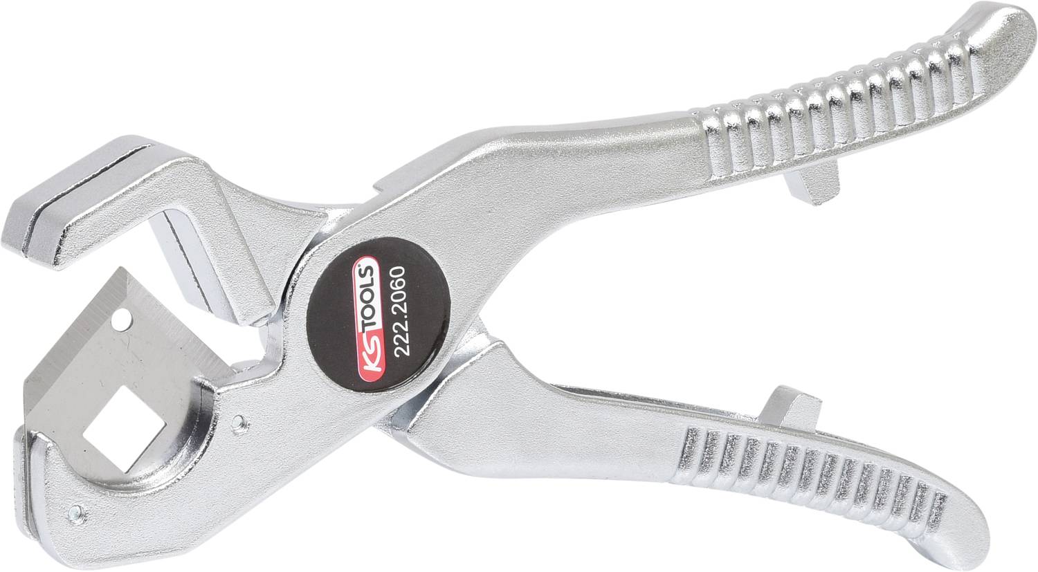 Silberne, verstellbare Zange mit Aufschrift 'KS TOOLS 222.2060'. Geeignet für verschiedene Schraubanwendungen.