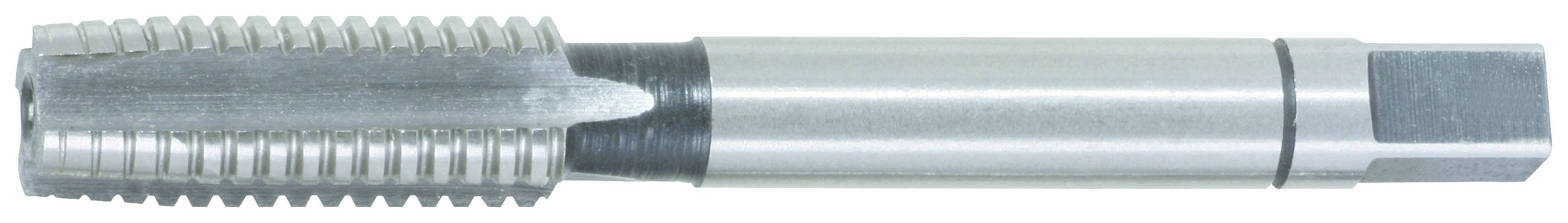 Metall-Gewindebohrer mit zylindrischem Schaft und spiralförmigen Schneidzähnen, zur Herstellung von Innengewinden in Werkstücken.